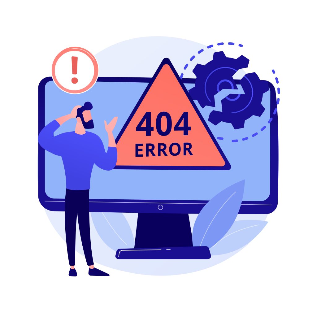 illustration représentant une erreur 404 sur un écran d'ordinateur